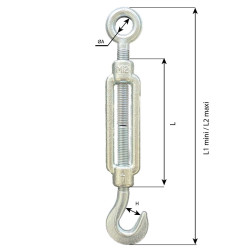 Din 1480 Turnbukle eye - hook