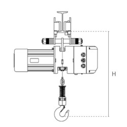 Electric chain hoist with push trolley