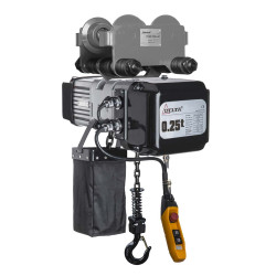 Electric chain hoist with push trolley