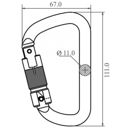 Mousqueton acier verrouillage automatique dimensions