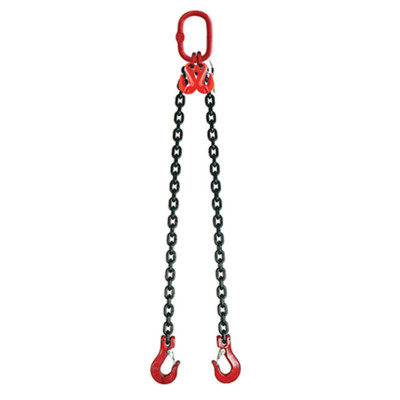 2-leg lifting chain sling with latch hooks and shortening hooks