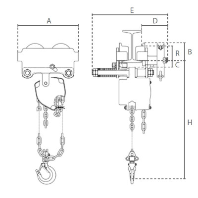 Chain hoist with trolley