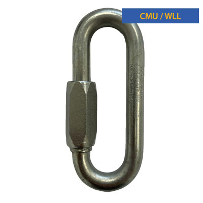 Large-opening zinc-plated quick link – PRO range