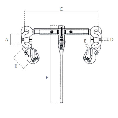 Lashing chain with load binder Ø 8 mm