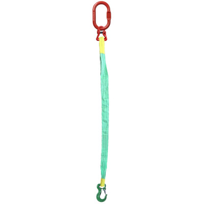 single-leg textile sling with safety latch hook