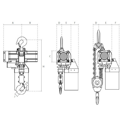 250 kg Pneumatic Hoist – ATEX Zone 2
