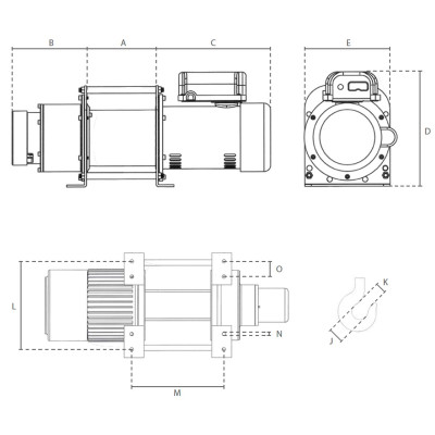 Treuil électrique de traction 230 V dimensions