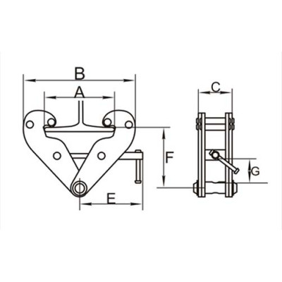 Pince à Poutrelle Cardon Dimensions