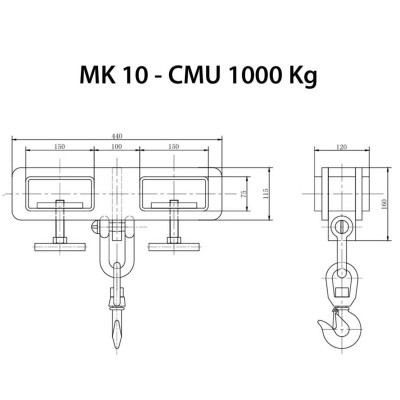 Palonnier pour chariot élévateur CMU 1T