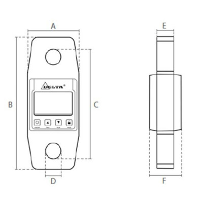 Dimension Dynamomètre Delta de levage option télécommande