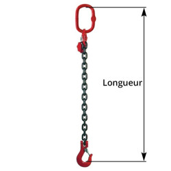 1 leg lifting chain with latch hook lenght
