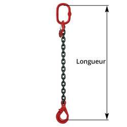 1 leg lifting chain with automatic hook lenght