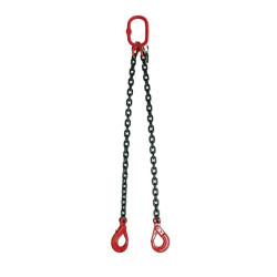 2-leg lifting chain sling with self-locking hooks