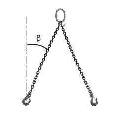 2-leg lifting chain sling with latch hooks and shortening hooks