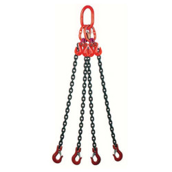 4‑Leg Chain Sling with latch Hooks and Load Shortener