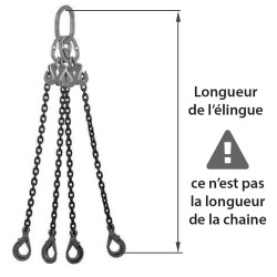 4 leg chain sling with self-locking hooks