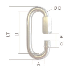 Large-opening zinc-plated quick link – PRO range