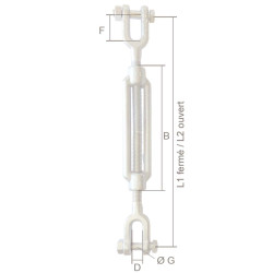 DIN 1480 Turnbuckle jaw jaw