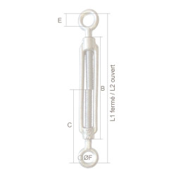 Tendeur à lanterne à œil / œil dimensions