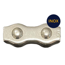 Serre câble à plat 2 boulons INOX