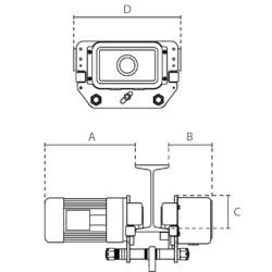 400 V three-phase electric chain hoist with motorised trolley