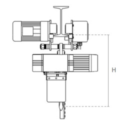 400 V three-phase electric chain hoist with motorised trolley