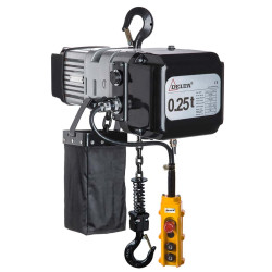 Palan électrique à chaine 400 V avec fixation crochet Cmu 250 Kg