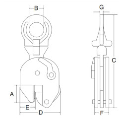 Rema horizontal plate lifting clamp