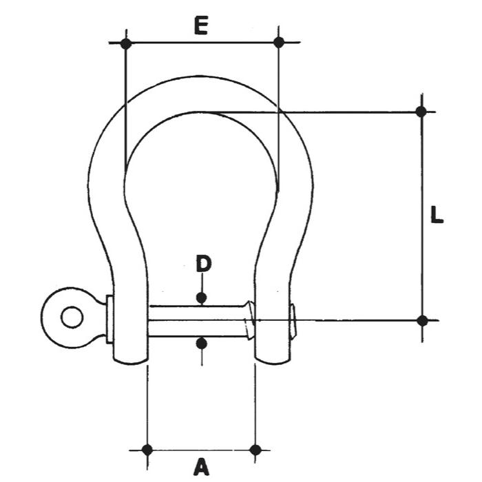 Manille lyre Inox dimsnsions